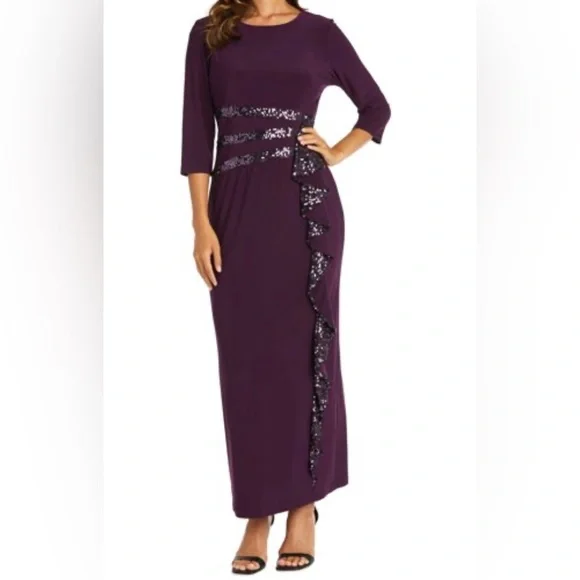 R & M Richards | Dresses | R M Richards Cascading Sequin Evening Dress |  Poshmark